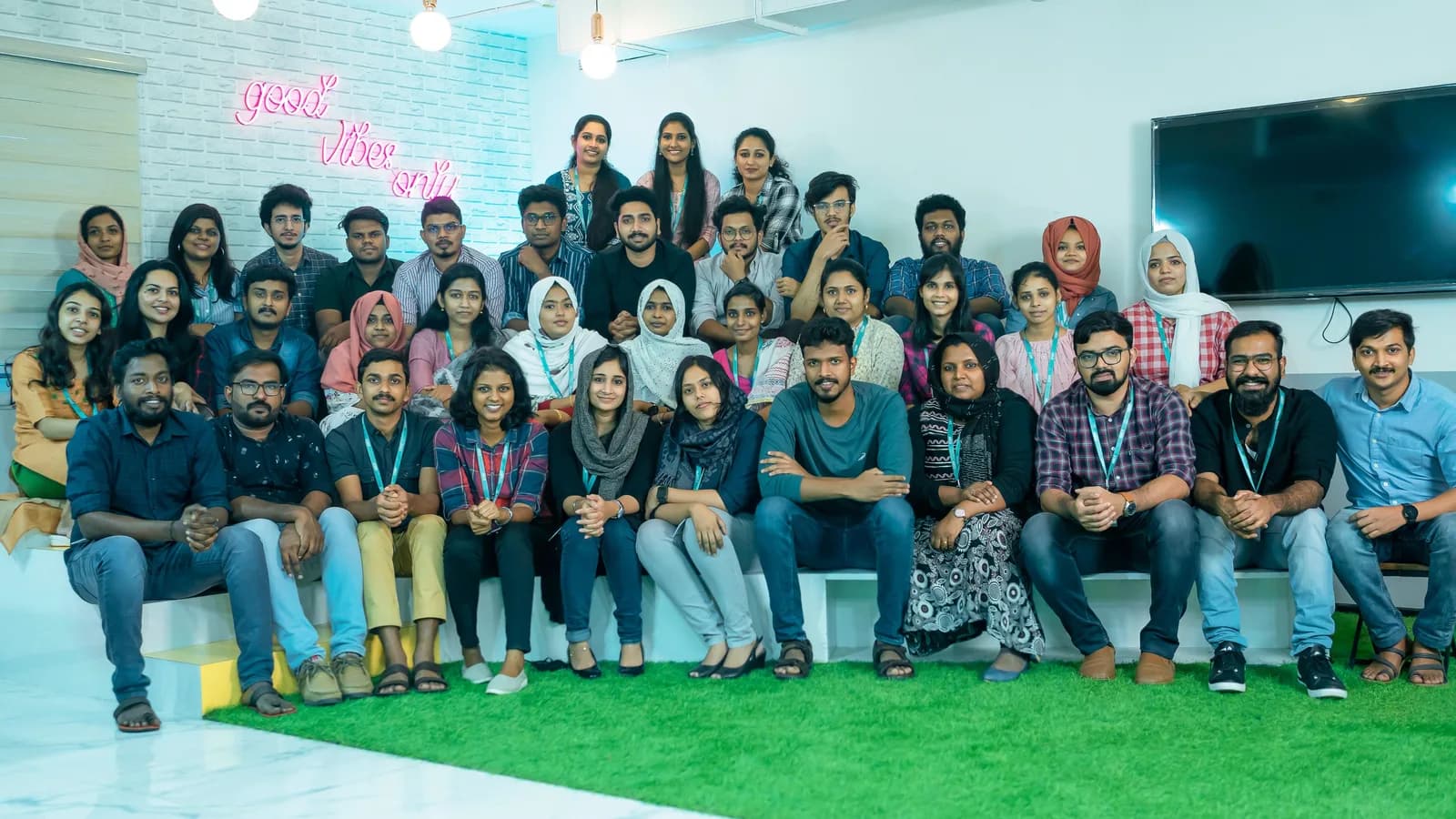 The whole team